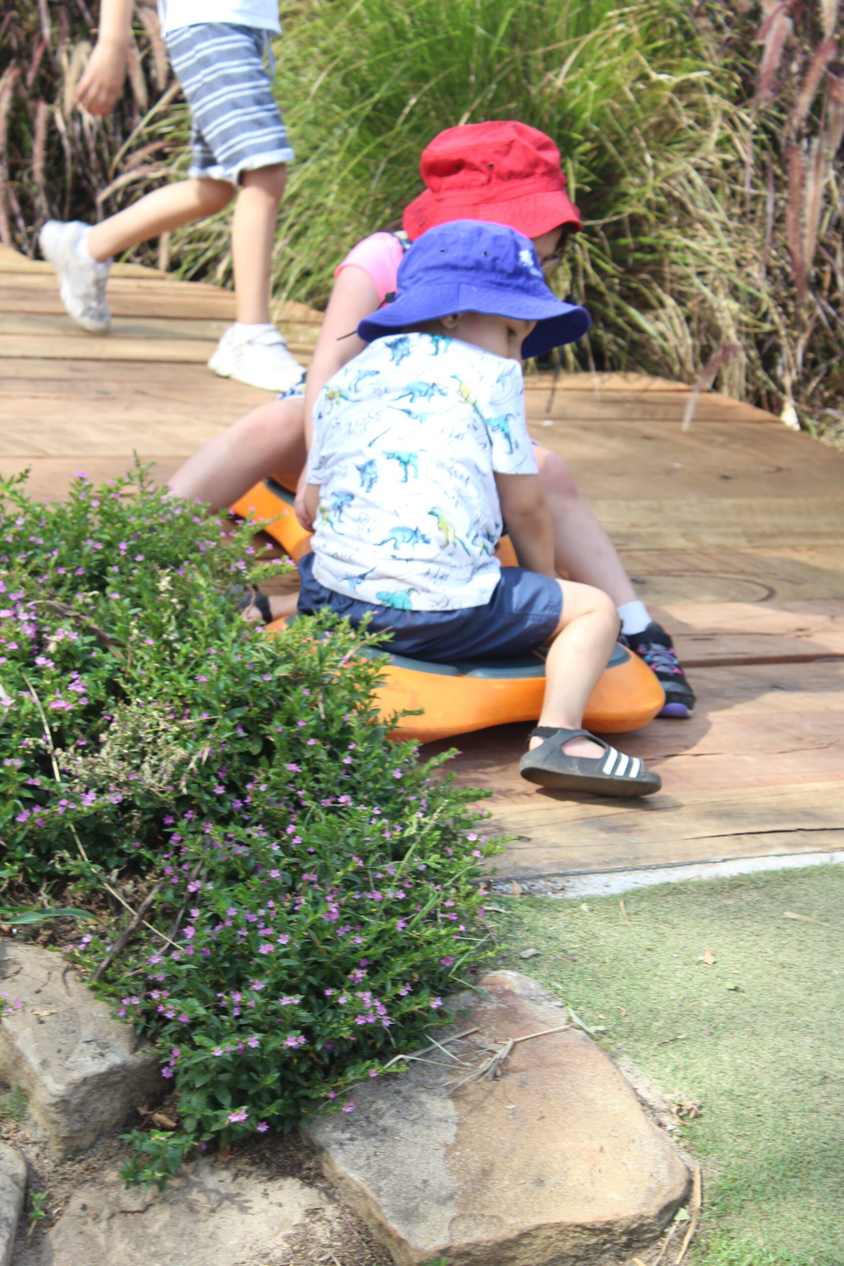 enjoying the new outdoors at Blacktown child care